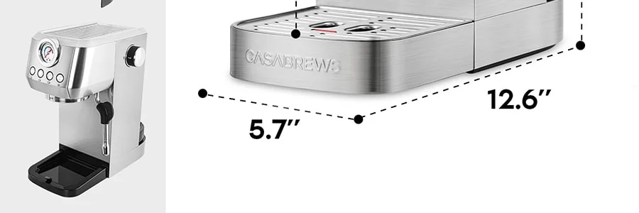 CASABREWS咖佰士 意式咖啡机 43.9oz水箱 半自动打奶泡机 3700Gense detail image 21