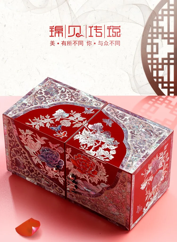 锦贝传说螺钿漆器首饰盒产品图