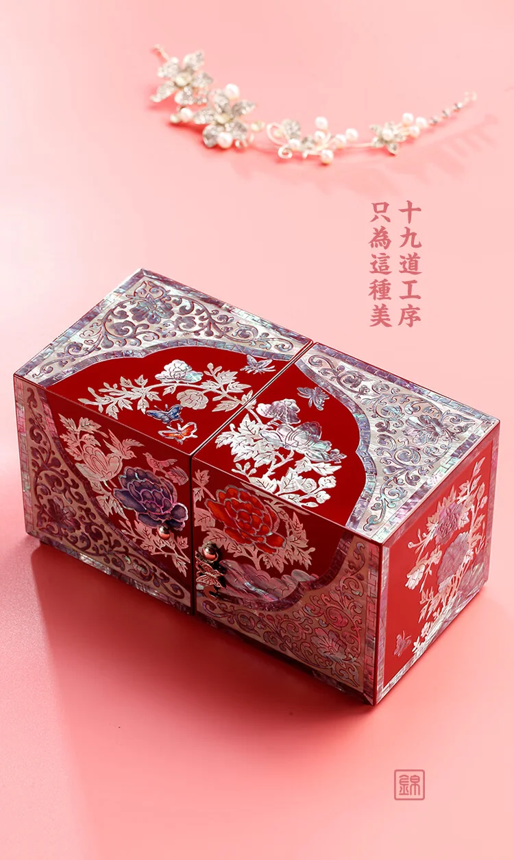 锦贝传说螺钿漆器首饰盒产品图