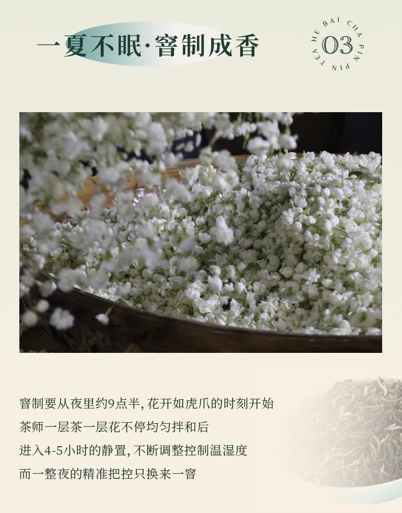 品品香 茶叶 特种烘青茉莉花茶 香朵朵茉莉雪龙 茶叶礼盒节日送礼280克 detail image 10
