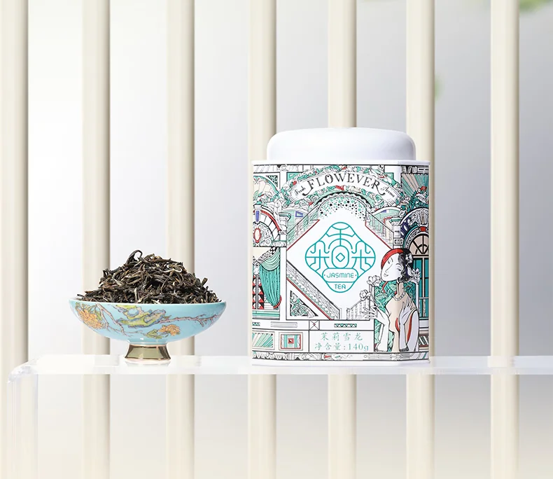 品品香 茶叶 特种烘青茉莉花茶 香朵朵茉莉雪龙 茶叶礼盒节日送礼280克 detail image 13