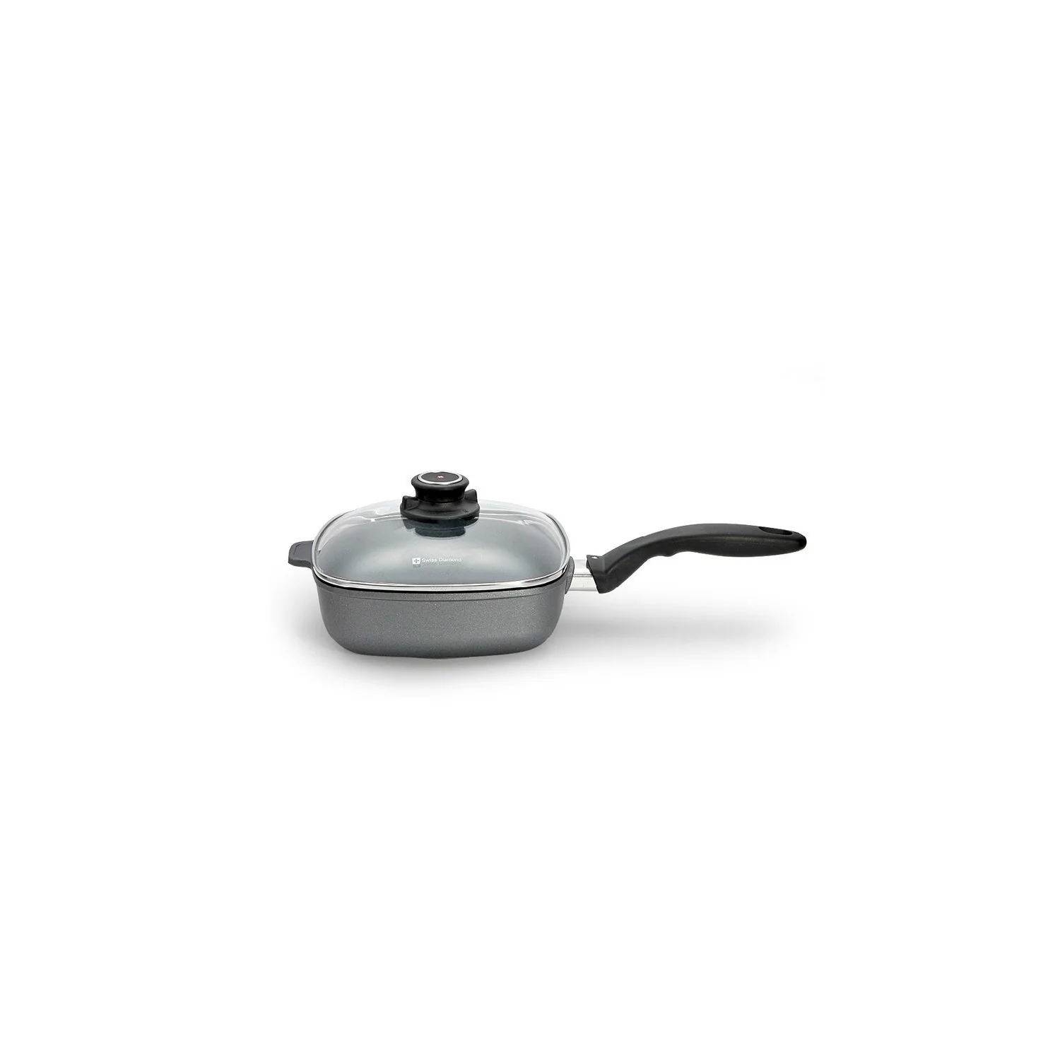 Swiss Diamond Nonstick Square Saute Pan with Lid 6620c 2L  8" x 8" detail image 1