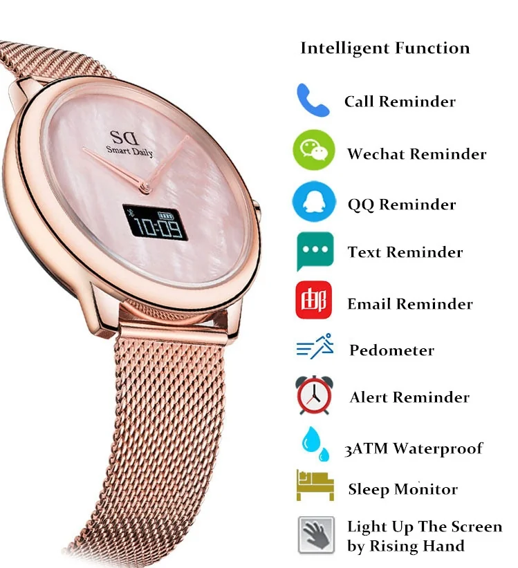 SD Touchscreen Smartwatch Waterproof Stainless Steel Wrist Watch 124L detail image 3