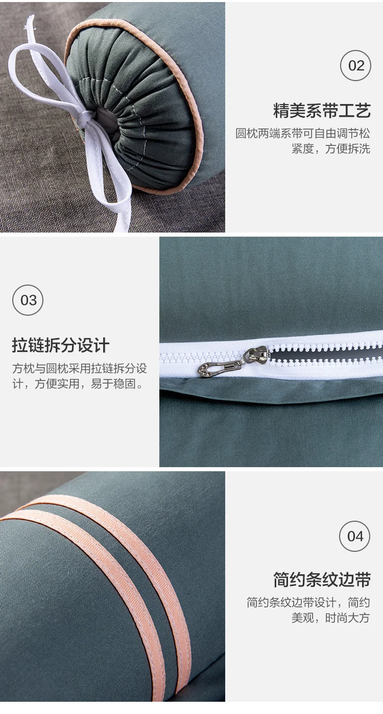 蜀国御 颈椎圆形糖果套装荞麦壳决明子枕头舒适睡眠圆柱成人拉伸颈椎枕 detail image 9