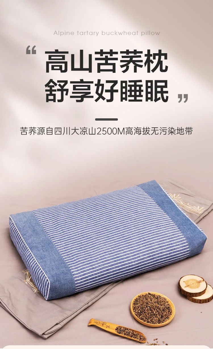 蜀国御 全荞麦壳颈椎睡觉夏季专用硬枕头养生枕配水洗全棉枕套-2.5kg全荞麦壳 detail image 1