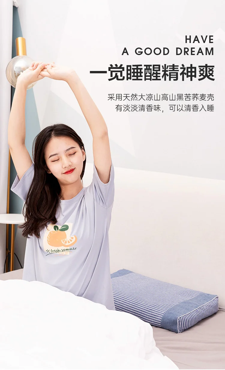 蜀国御 全荞麦壳颈椎睡觉夏季专用硬枕头养生枕配水洗全棉枕套-2.5kg全荞麦壳 detail image 10
