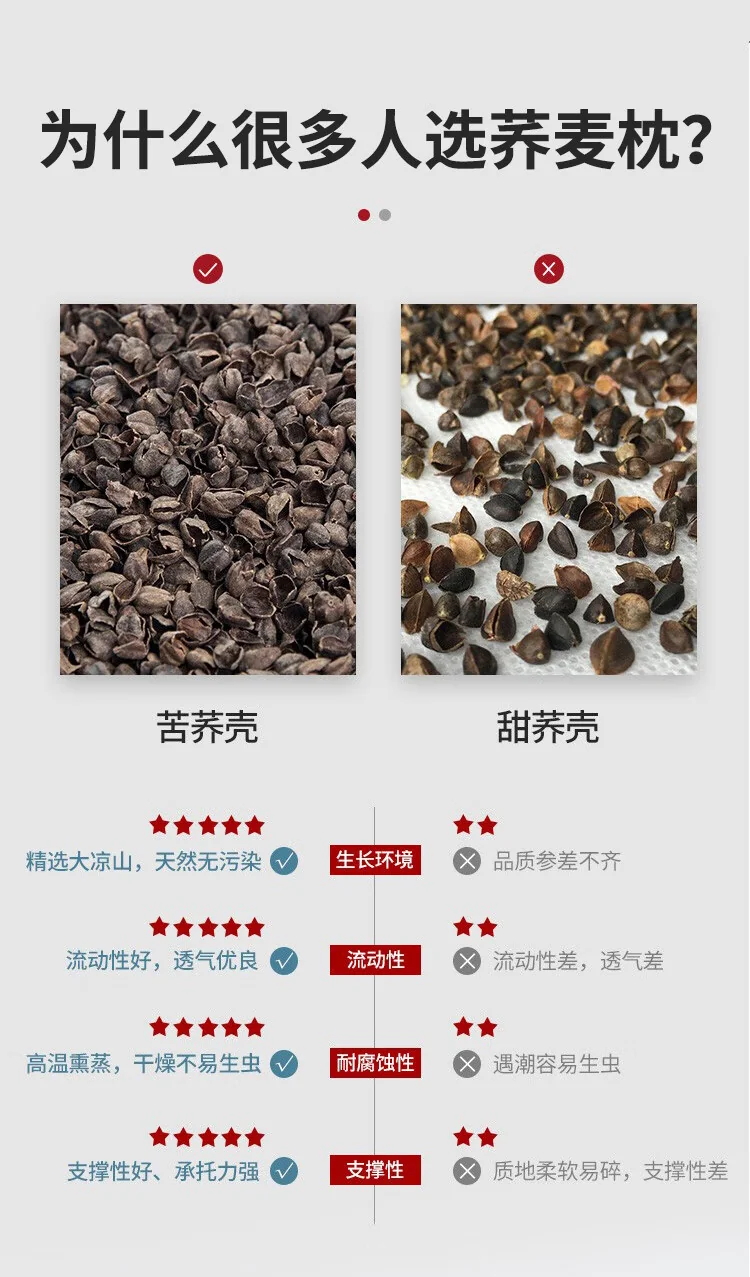 蜀国御 5斤装荞麦壳薰衣草枕头舒适睡眠贴合颈椎可水洗绸缎提花枕套送父母送礼佳品 detail image 4