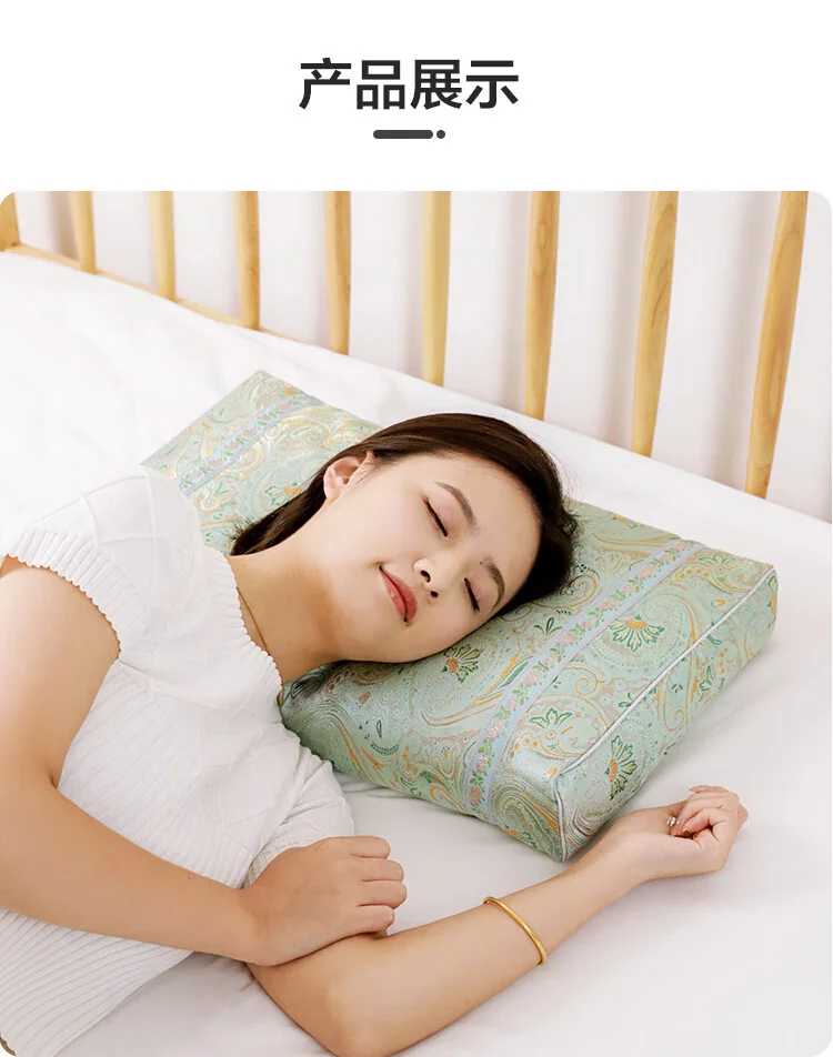 蜀国御 5斤装荞麦壳薰衣草枕头舒适睡眠贴合颈椎可水洗绸缎提花枕套送父母送礼佳品 detail image 28