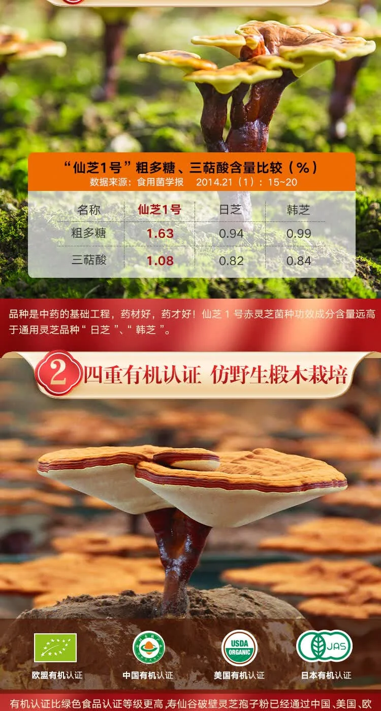 [Direct shipping from China, delivery time 5-12 days] Shouxiangu Broken Cell Wall Ganoderma Spore Powder, Nutritional Health Supplement, Used for weakness, cough, asthma, insomnia, and excessive dreaming. 1 gram 30 packets gift box. detail image 8