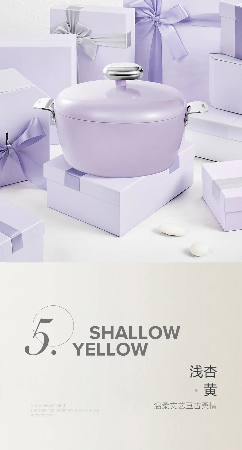 VELOSAN 温仑山鹅卵石汤锅微压炖锅不粘锅家用煮粥煲汤锅 24cm-白玉兰 detail image 12