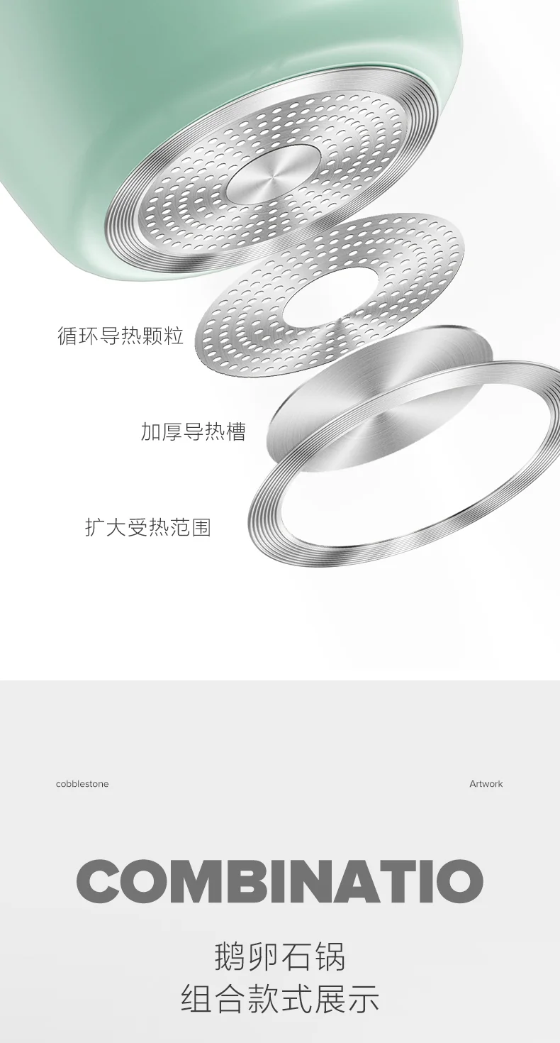 VELOSAN 温仑山鹅卵石汤锅微压炖锅不粘锅家用煮粥煲汤锅 24cm-白玉兰 detail image 18