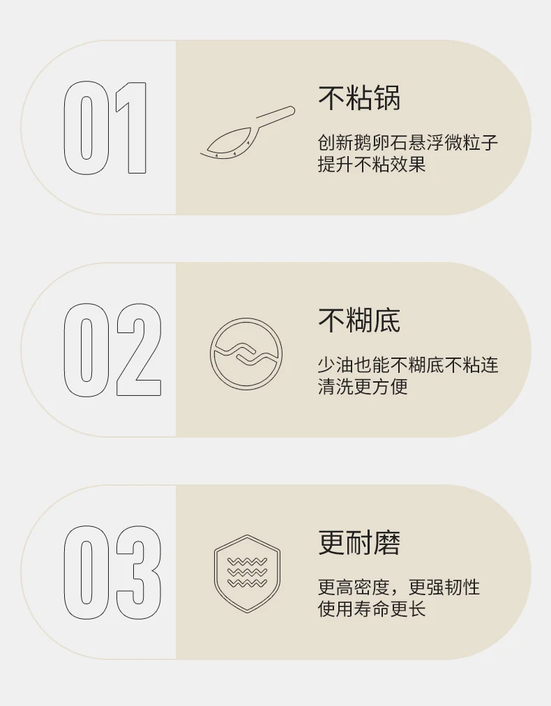 Velosan household frying pan Pebble Nonstick Pan Light oil and less smoke Three colors available 26cm detail image 4