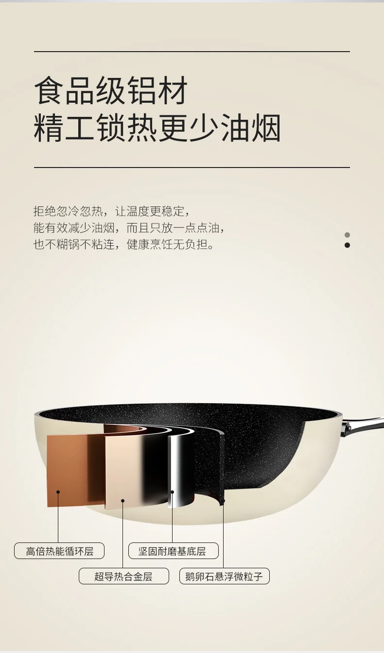 Velosan household frying pan Pebble Nonstick Pan Light oil and less smoke Three colors available 26cm detail image 11