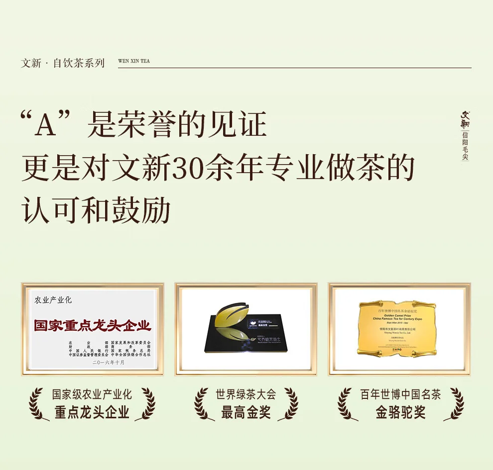 【中国直邮，时效7-15天】文新绿茶2026新茶4A非遗手工信阳毛尖特级200g明前罐装抢新 详情图 12
