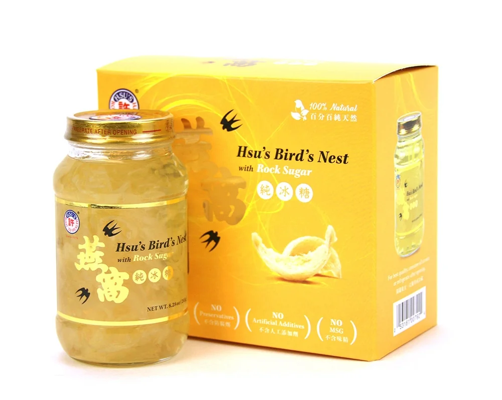 Hsu’s Twin bottle of pure rock sugar bird's nest, instant bird's nest with rock sugar, （8.28oz*2 bottles） detail image 1