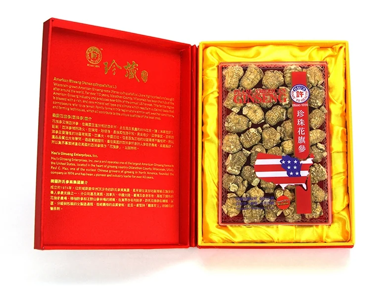 Hsu’s Artificial pearl American ginseng, precious brocade gift box, medium, 141g detail image 2