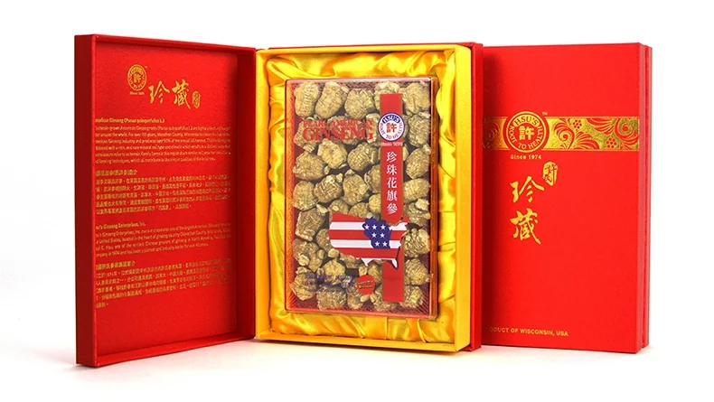 Hsu’s Artificial pearl American ginseng, precious brocade gift box, medium, 141g detail image 3