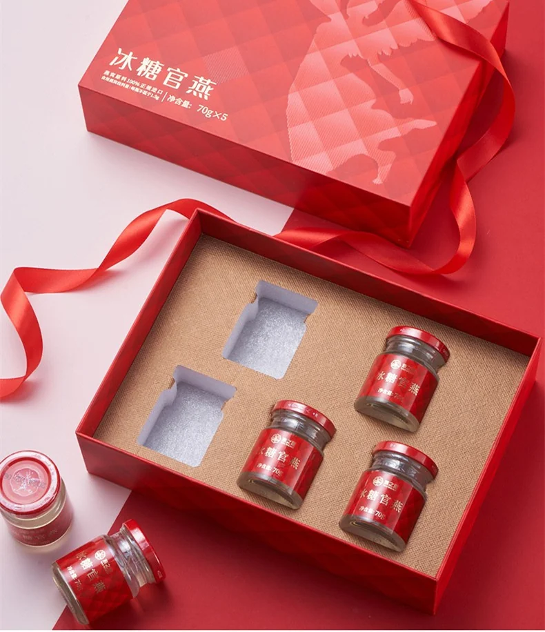 Yanzhiwu ， Pin Yange Rock Sugar Imperial Bird's Nest，Ready-to-Eat Nutritional Bird's Nest ， Gift Box Set (Ideal for Gifting or Personal Enjoyment) ，70g x 5 Bottles detail image 4