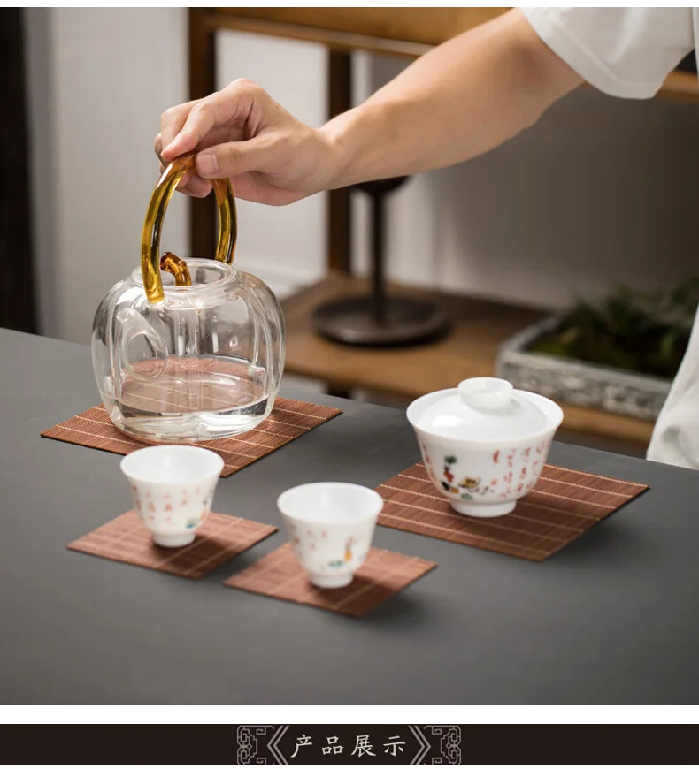 【中国直邮，时效10-15天】裕凡竹制茶杯垫 防滑防烫复古中式 壶垫壶承垫隔热垫 家用功夫茶具茶道配件 01竹制杯垫9cm（圆形6片装） detail image 4