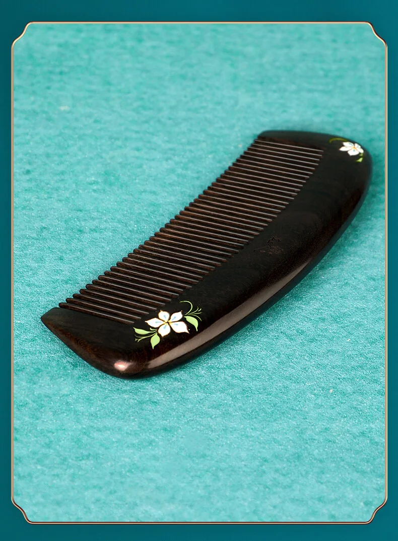 [Direct shipping from China, delivery time 8-20 days] Poppy Flower Lacquer Art Painted Comb, Precious Wood Comb, Birthday Gift, Fragrant and Pure detail image 19