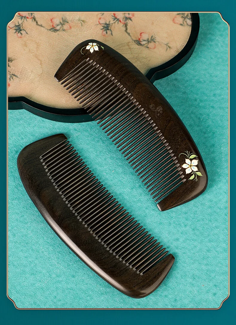 [Direct shipping from China, delivery time 8-20 days] Poppy Flower Lacquer Art Painted Comb, Precious Wood Comb, Birthday Gift, Fragrant and Pure detail image 20