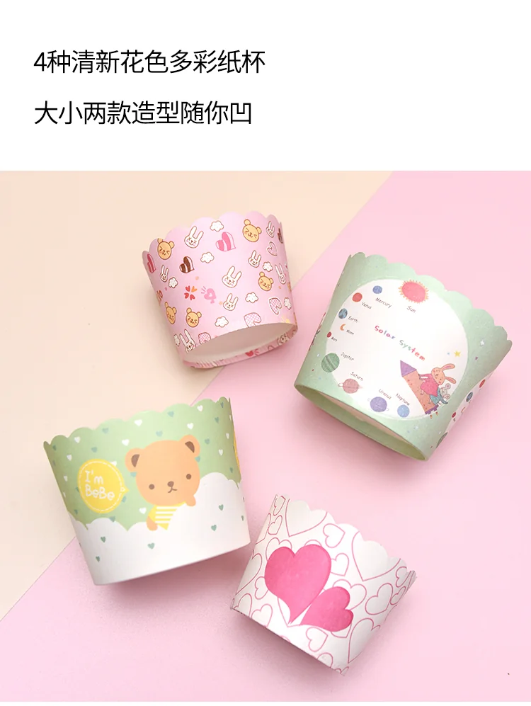 Zhanyi, Baking muffin paper cups, Cake cups,High temperature resistance, Easy to demould, 100 pieces detail image 2