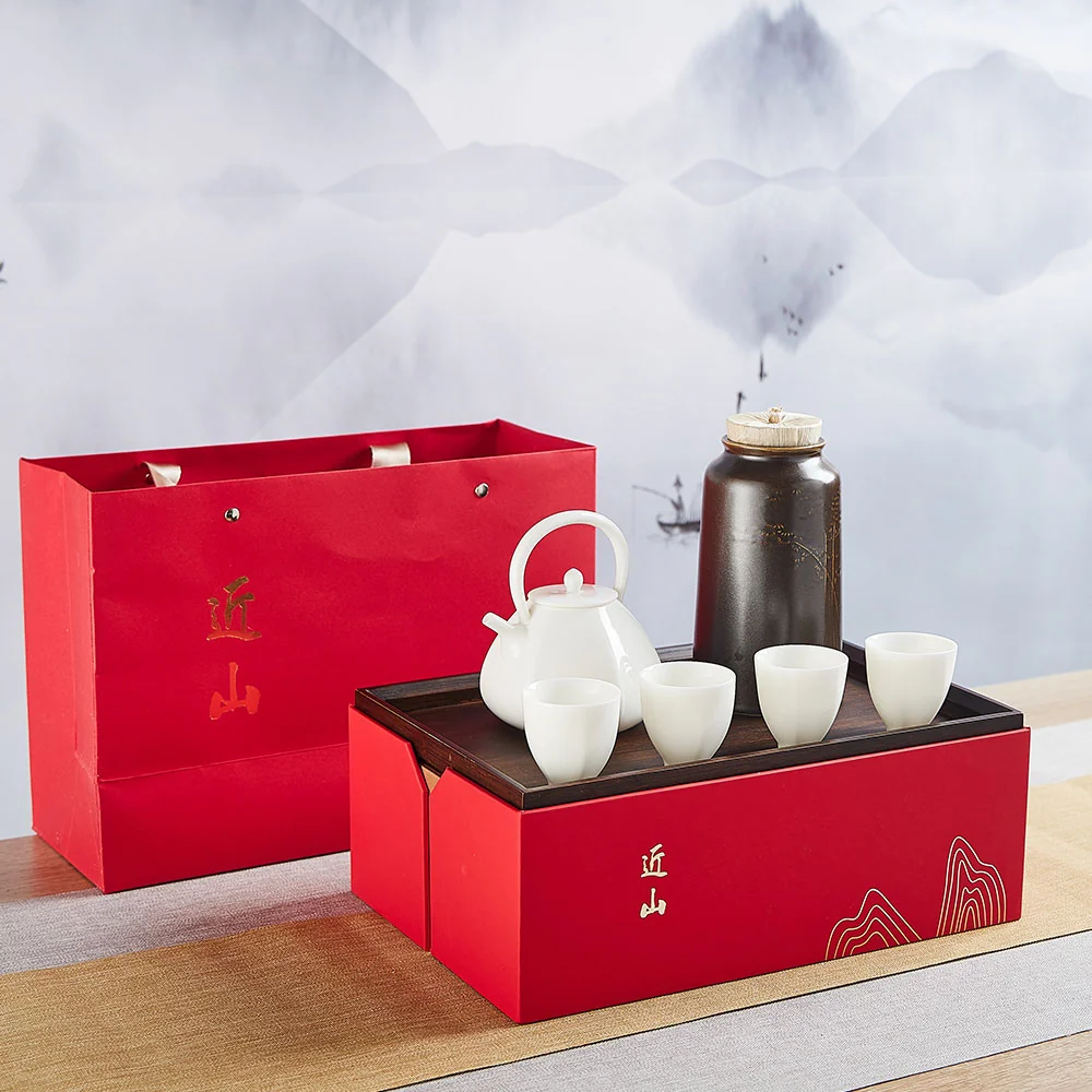 Beixitang·Jianshan Tea Set Gift Box Glazed Bai Yajing One Pot Four Cups Gift Box Packaging detail image 3
