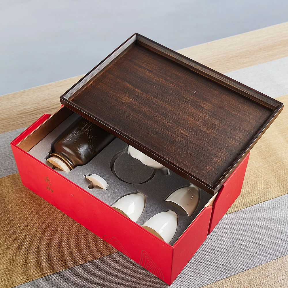 Beixitang·Jianshan Tea Set Gift Box Glazed Bai Yajing One Pot Four Cups Gift Box Packaging detail image 7