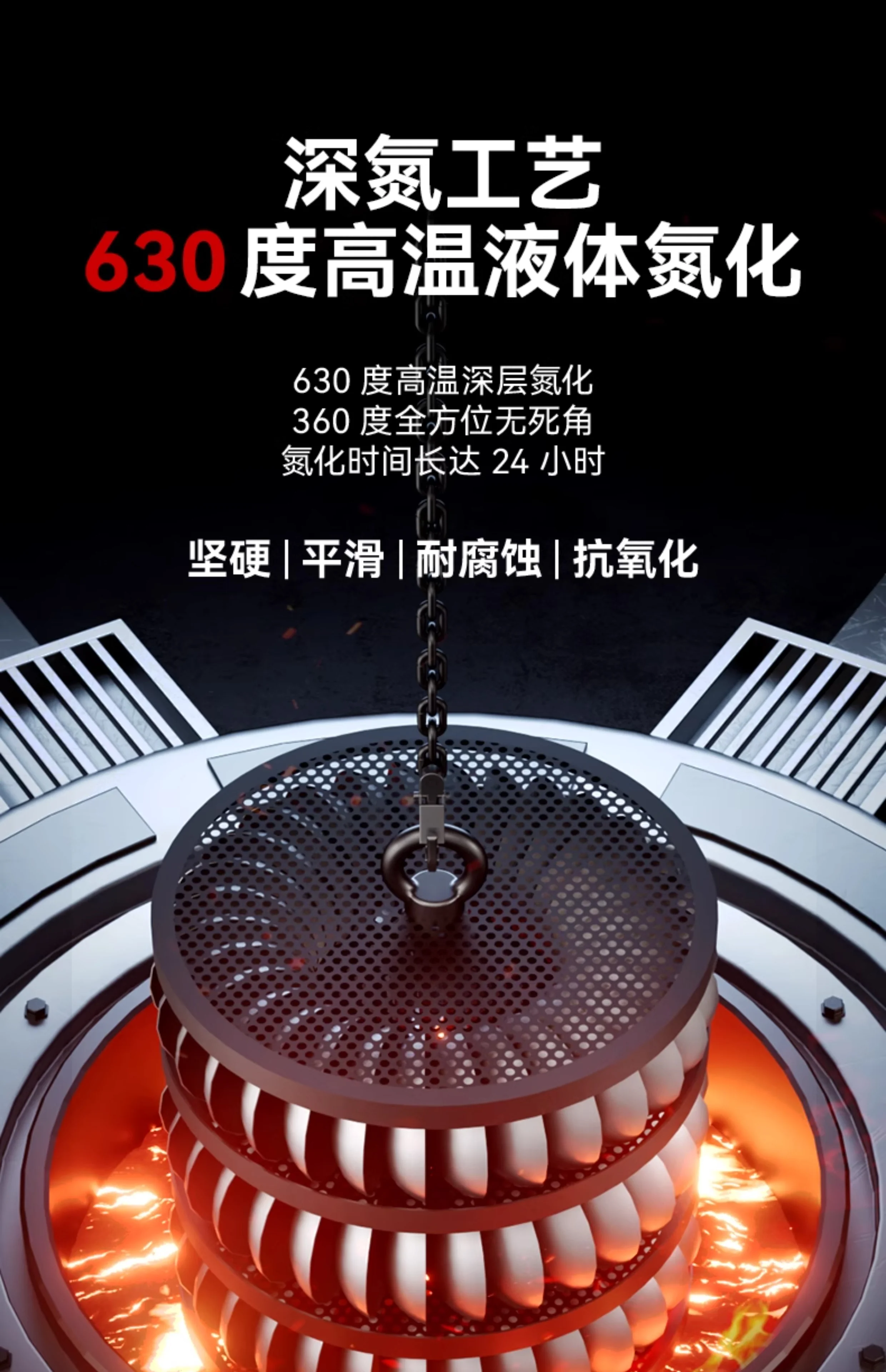 中康铁锅炒锅不粘锅第三代深氮平底锅精铁无涂层32CM detail image 8